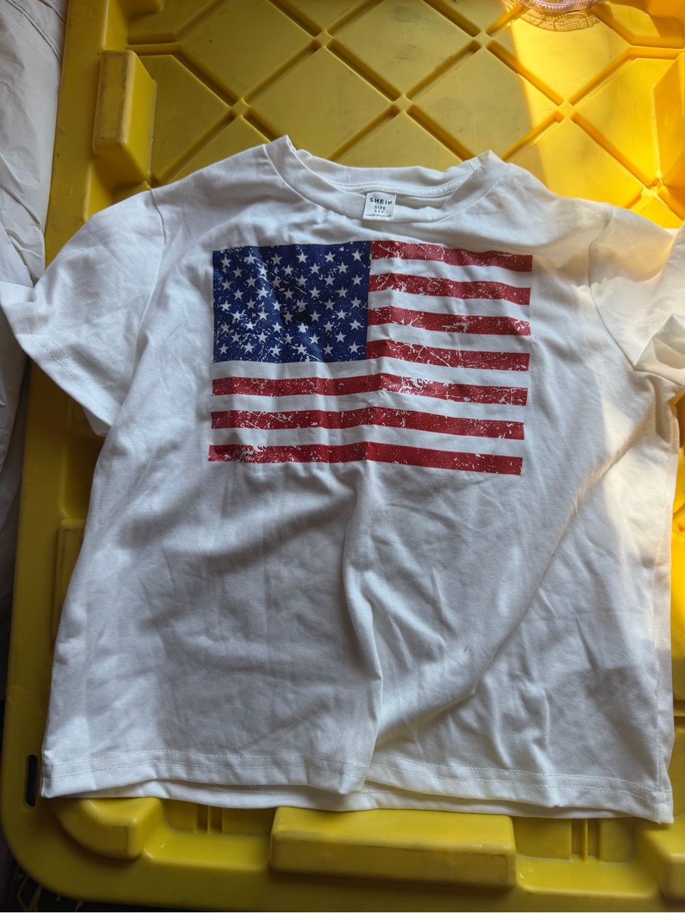 Kids White American Flag Tee
